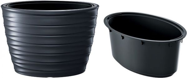 Горшок для цветов Prosperplast FREZE 600 мм овальный антрацит 