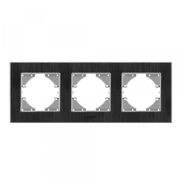 Рамка трехместная Videx Binera горизонтальная черный VF-BNFRA3H-B