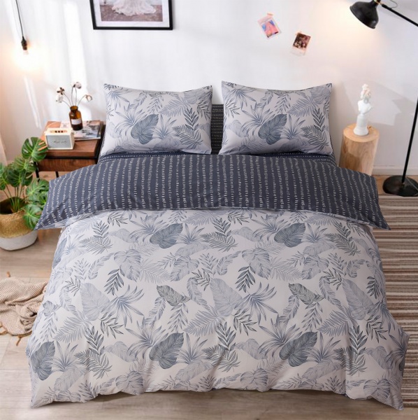 Комплект постельного белья Corina 2 серый с белым La Nuit 