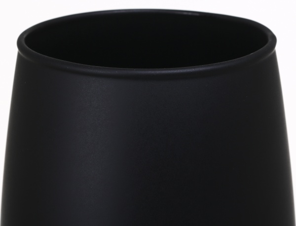 Ваза скляна Soft бочка 25 см чорна 