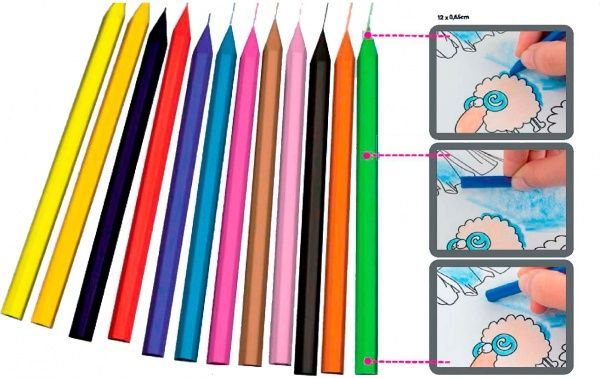 Набір олівців воскових 12 кольорів Milan