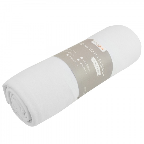 Простирадло трикотажне на резинці 180x200 см білий Homeline 