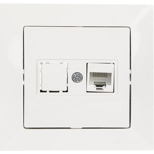 Розетка Mutlusan Candela компьютерная Cat5e белая