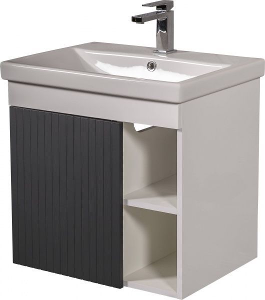 Тумба подвесная Aqua Rodos Амата графит с умывальником Elit 60 см