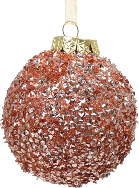 Елочная игрушка в форме шара с пайетками и блестками 8 см CAA126690 