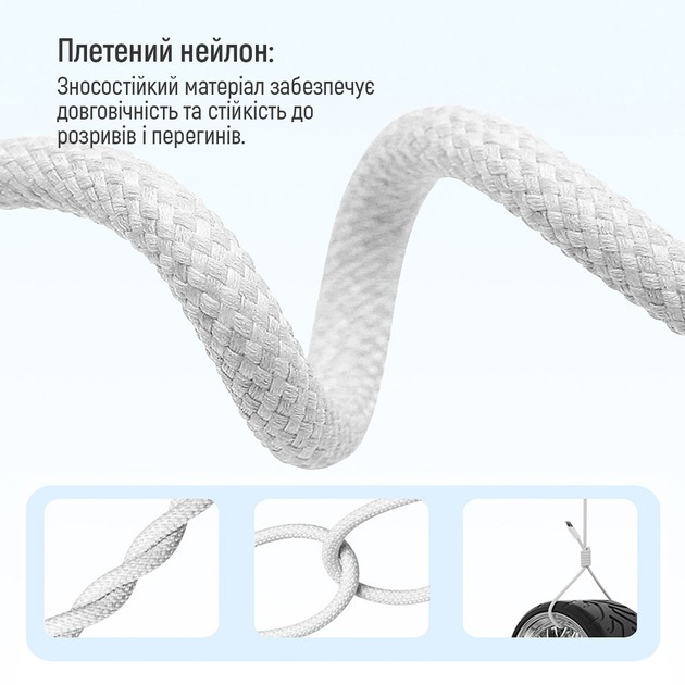 Кабель ColorWay Type-C - Type-C (braided cotton) (PD Fast Charging 60W) 3.0А 1 м сірий (CW-CBPDCC061-GR)