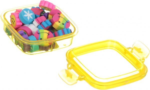 Набір гумок в коробочці квадрат жовтий