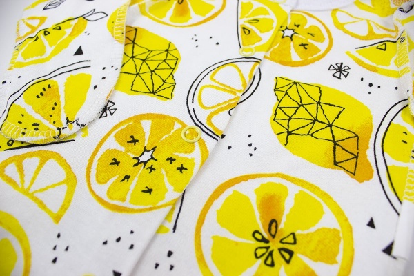 Боди унисекс Маленькие люди Лимон р.62 белый с рисунком 