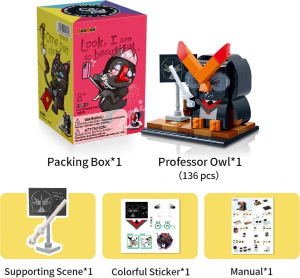 Конструктор BanBao Q-Playmate Сова-професор ET801-3 ET801-3