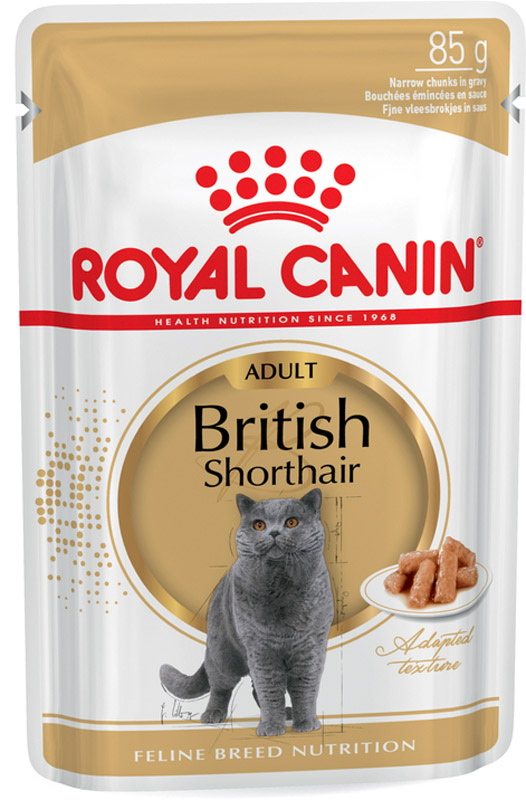 Корм вологий для дорослих котів породи Британська короткошерста Royal Canin British Shorthair Adult 3+1 шт. 85 г
