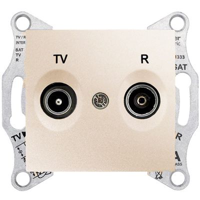 Розетка TV+R прохідна Schneider Electric Sedna кремовий