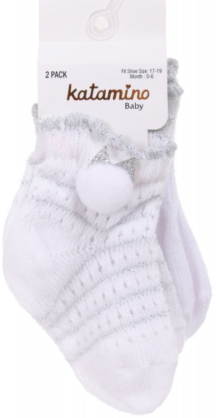 Шкарпетки для дівчаток KATAMINO K44064 KTM85890 р.0-6 білий 