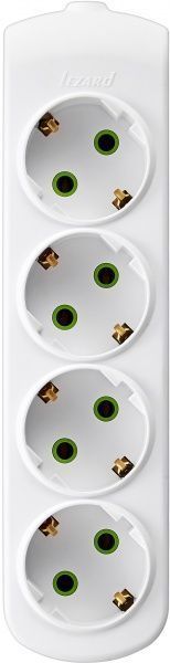 Колодка Lezard Letitia с заземлением 4 гн. белый 721-0400-401 