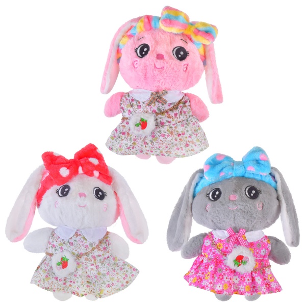 М'яка іграшка Зайчик в одязі 30 см в асортименті K16701