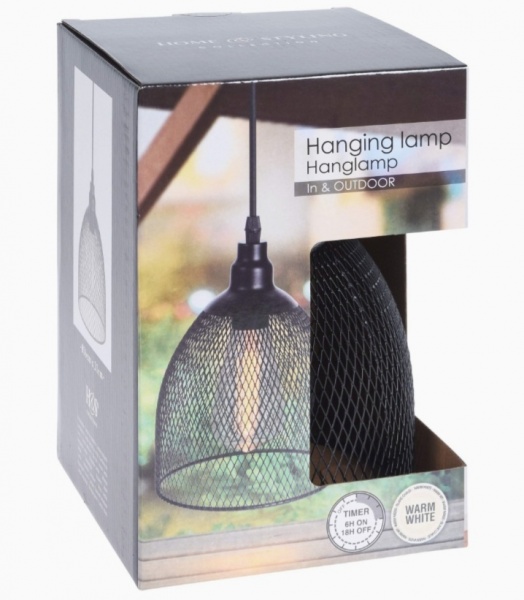 Світильник підвісний Garden Н 21 см D 16 см 1xчорний 41384 