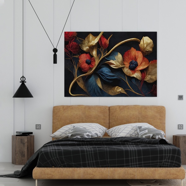 Картина на холсте Позолоченные цветы 80x110 см WS Holst 2197145245 