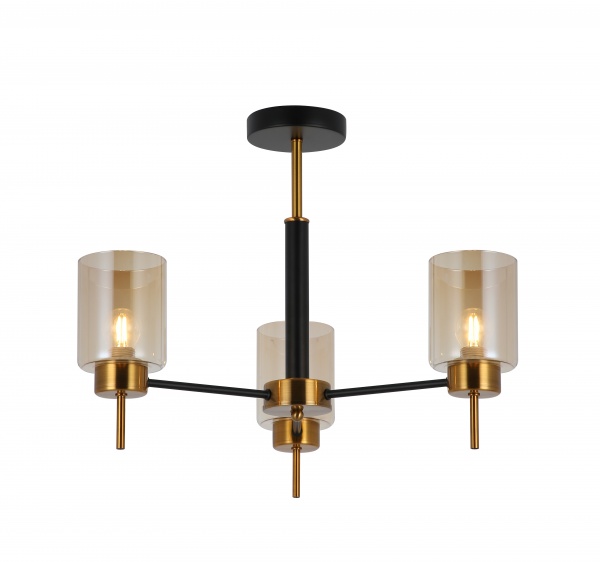 Люстра стельова Blitz 3x60 Вт E27 чорний/золото 8228-43 