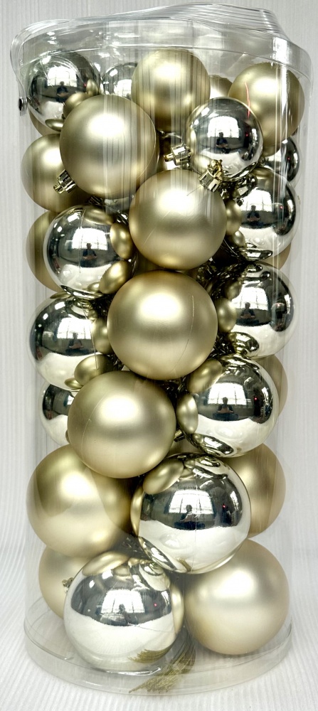Набір ялинкових куль Витончений 241213-1 в асортименті d 50 мм 44 шт./уп.