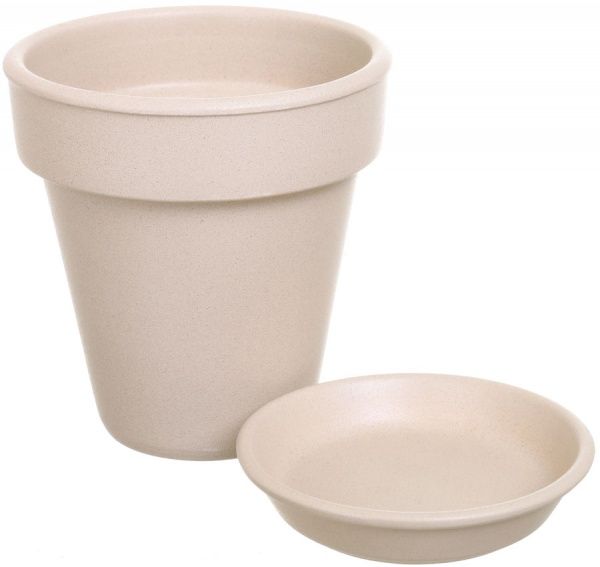 Горщик керамічний Оріана-Запоріжкераміка Наперсток крихта круглий 0,6л бежевий 