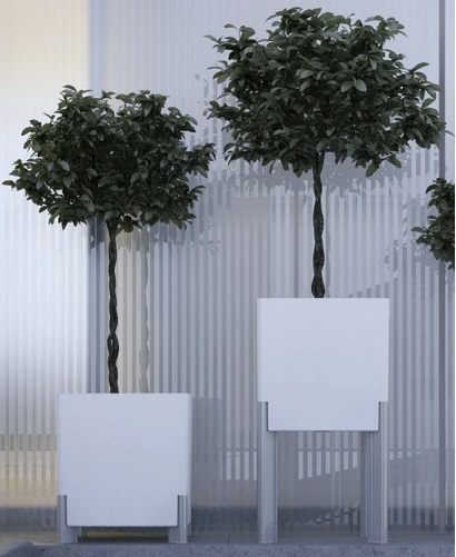 Горщик пластиковий EcoPots Медітеранео ніжки срібні круглий 28л білий 