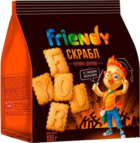 Печенье Делиция сахарное «Скрабл» 100 г 