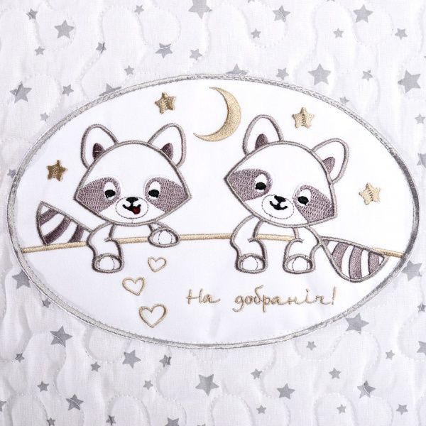 Ковдра-покривало IDEIA дитяче Кроха Єнот 105x130 см білий із сірими вставками 8000012877 