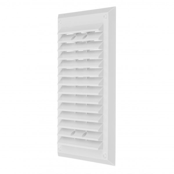 Гратка для вентиляції MiniMax з сіткою проти комах 225 х 130 мм (1102) пластик білий 