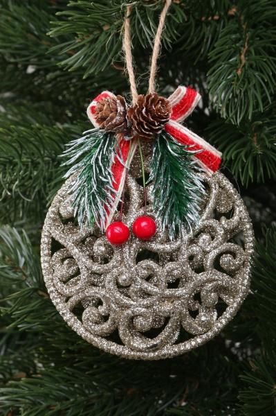 Декоративная подвеска Медальон с декором 10 см HF20Y2-03 золотой