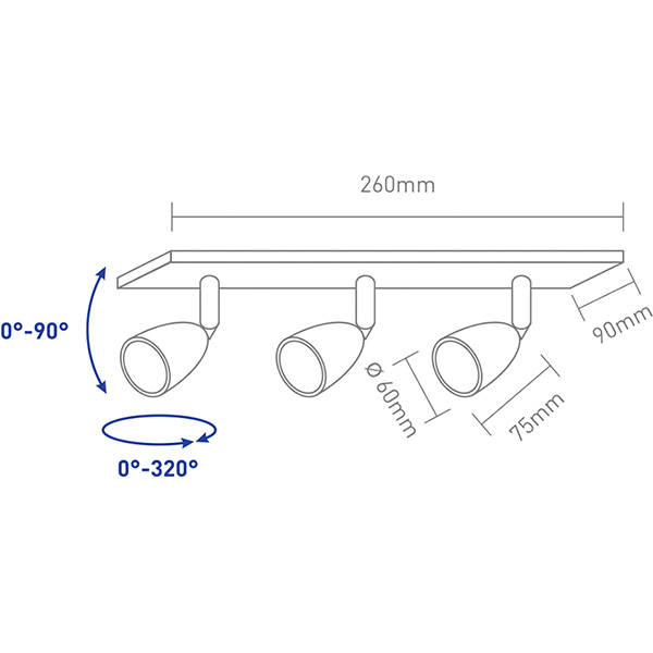 Светильник светодиодный Global GSL-01S 4100K 3x12 Вт черный 
