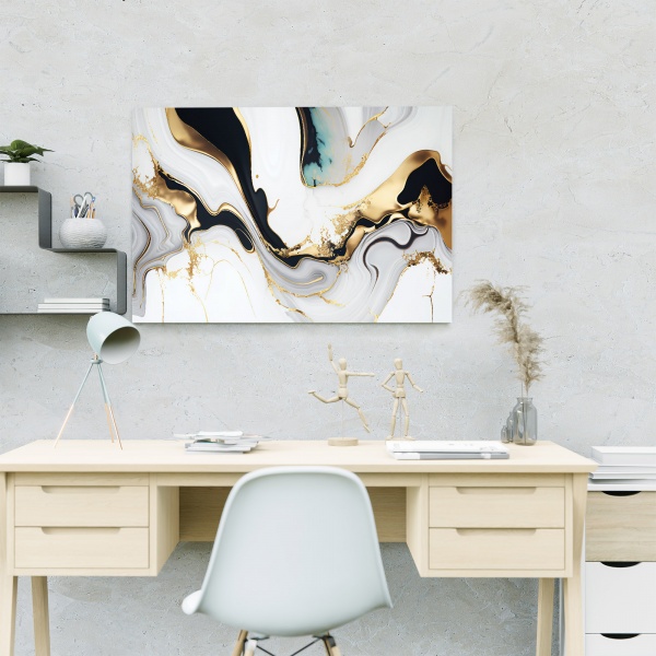 Картина на холсте Золотые волны 80x110 см WS Holst 575710782 