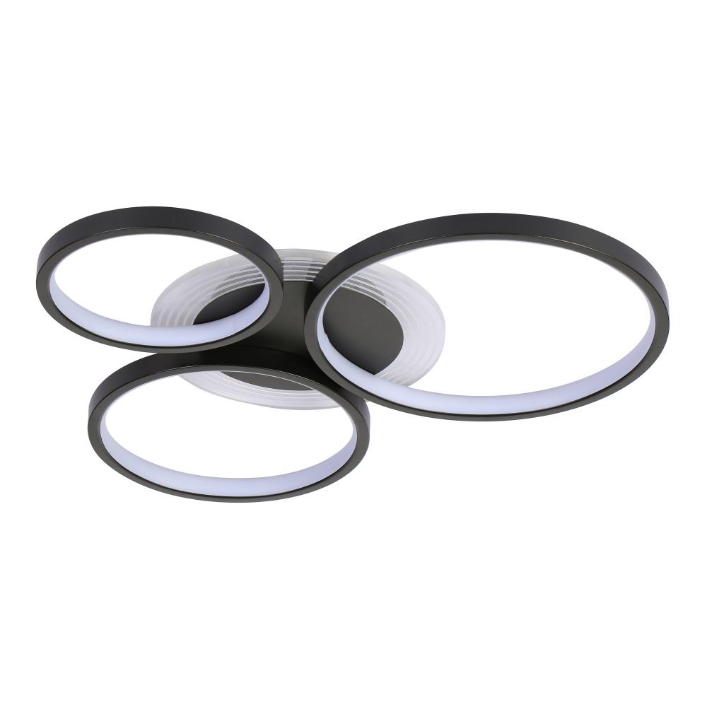 Люстра потолочная Miorro LED Vesta с пультом ДУ металл/пластик 3x56,4 Вт LED-модуль черный 51-311-090