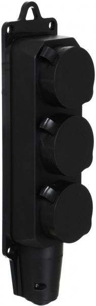 Колодка UP! (Underprice) с заземлением 3 гн. черный YK-403P-BK 