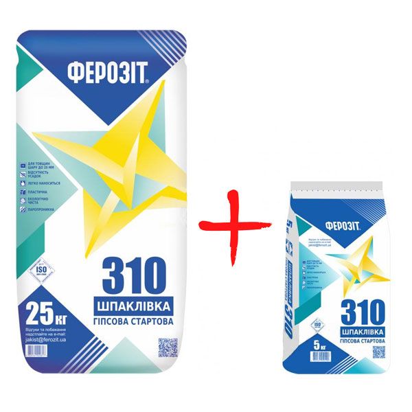 Шпаклевка Ферозит 310 гипсовая стартовая 25 кг + 5 кг 30 кг