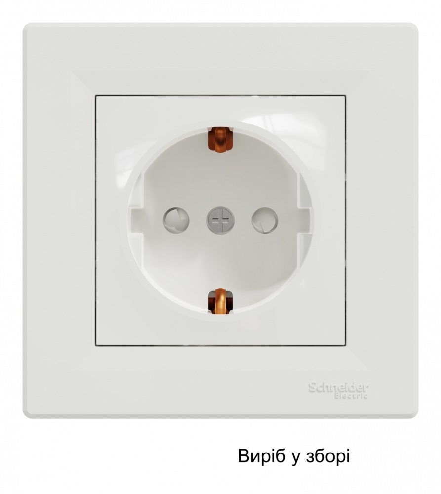 Розетка побутова із заземленням Schneider Electric Asfora IP20 білий EPH2970221