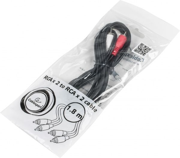 Кабель Cablexpert 1,8 м чорний (CCA-2R2R-6) 2 RCA-2RCA 