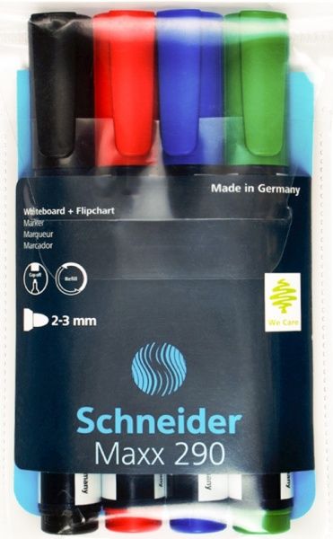 Набір маркерів Schneider Maxx 290 1-3 мм 4 шт. різнокольоровий 