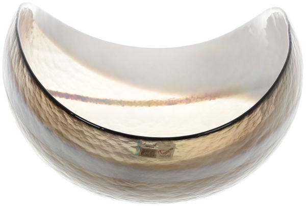 Фруктовница Yalos Murano TANGO 15 см золотая с перламутровым эффектом 