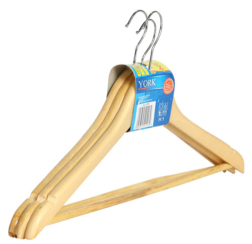 Вешалка для одежды York дерево 44,5 см 3 шт. 