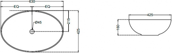 Умывальник Jaquar JDR JDS-WHT-25901