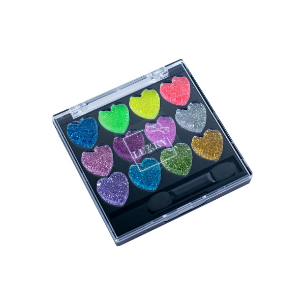 Крем-тени для век Lukky с блестками и аппликатором 12 цветов