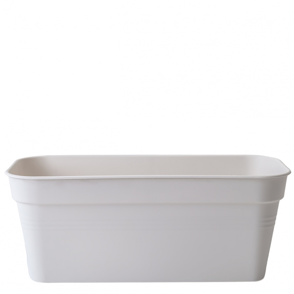 Вазон Глорія балконний 40х18 см прямокутний 6 л біла роза