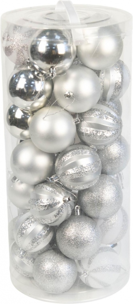 Набор елочных шаров 25IPC-12 серебристый d 70 мм 35 шт./уп.