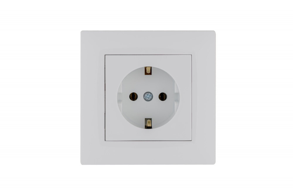 Розетка побутова із заземленням Makel Rizz IP20 білий 88001028