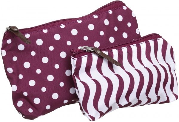 Набір косметичок Bagland Крапки бордовий 