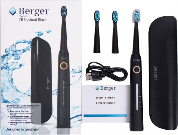Электрическая зубная щетка Berger TB Optimal Black+Case