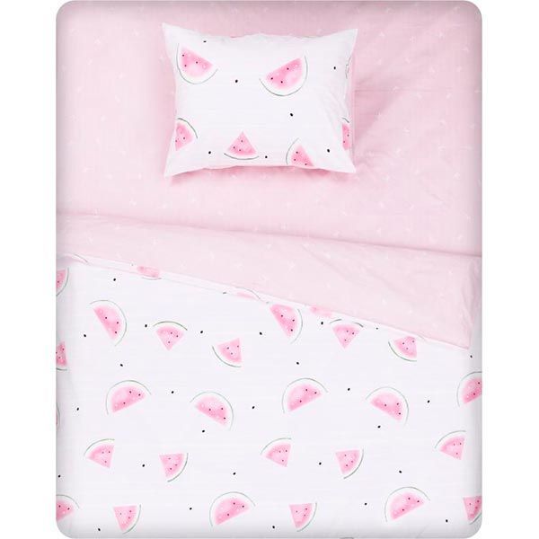 Комплект постільної білизни полуторний Juicy water-melon рожевий з малюнком