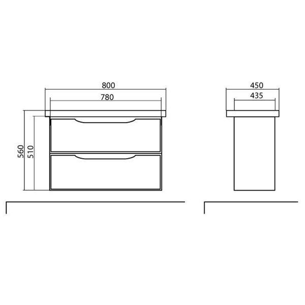Тумба подвесная Aqua Rodos Венеция 80 с умывальником City 80