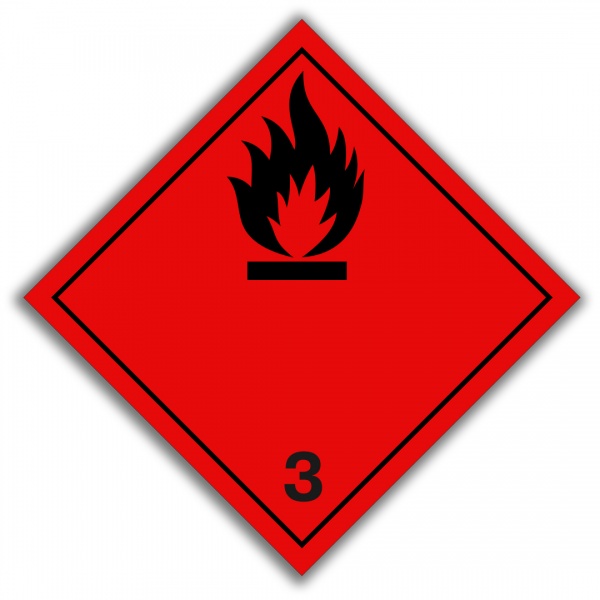 Наліпка Знак небезпеки класу 3 Легкозаймисті рідини 250 мм