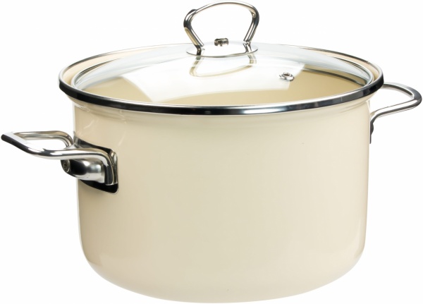 Каструля з кришкою 3,7 л бежева 2LX20E274 Emalia Olkusz