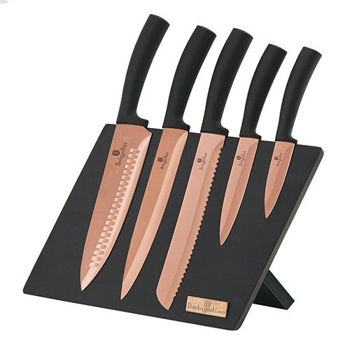 Набір ножів на підставці Metallic Line ROSE GOLD Edition 6 предметів BH 2609 Berlinger